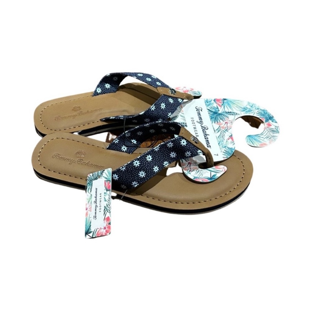 Tommy Bahama Speedwell Womens Flip Flop Footwear Sandals NWT Tan Blue Color NWT